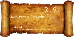 Kapuszta István névjegykártya